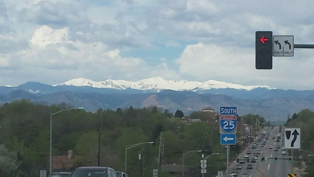 Picture - Mount Evans as seen from Hampden Avenue and I25 in Denver, CO
